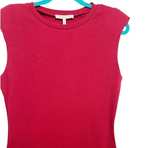 BCBGeneration Padded Shoulder Midi Dress Red Size Medium - Picture 2 of 6